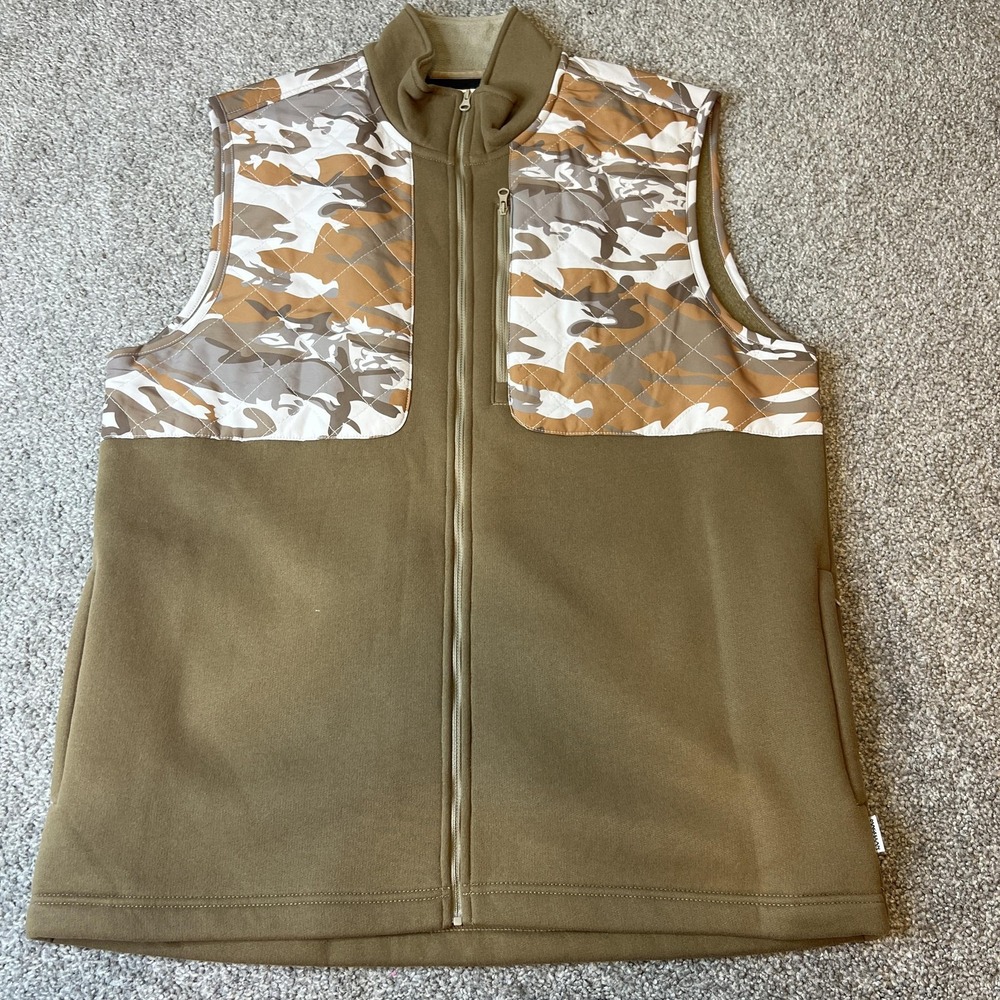 Magellan Outdoors Vest Mens Large‎ Brown Camo Quilted Softshell Hunting Outdoor
